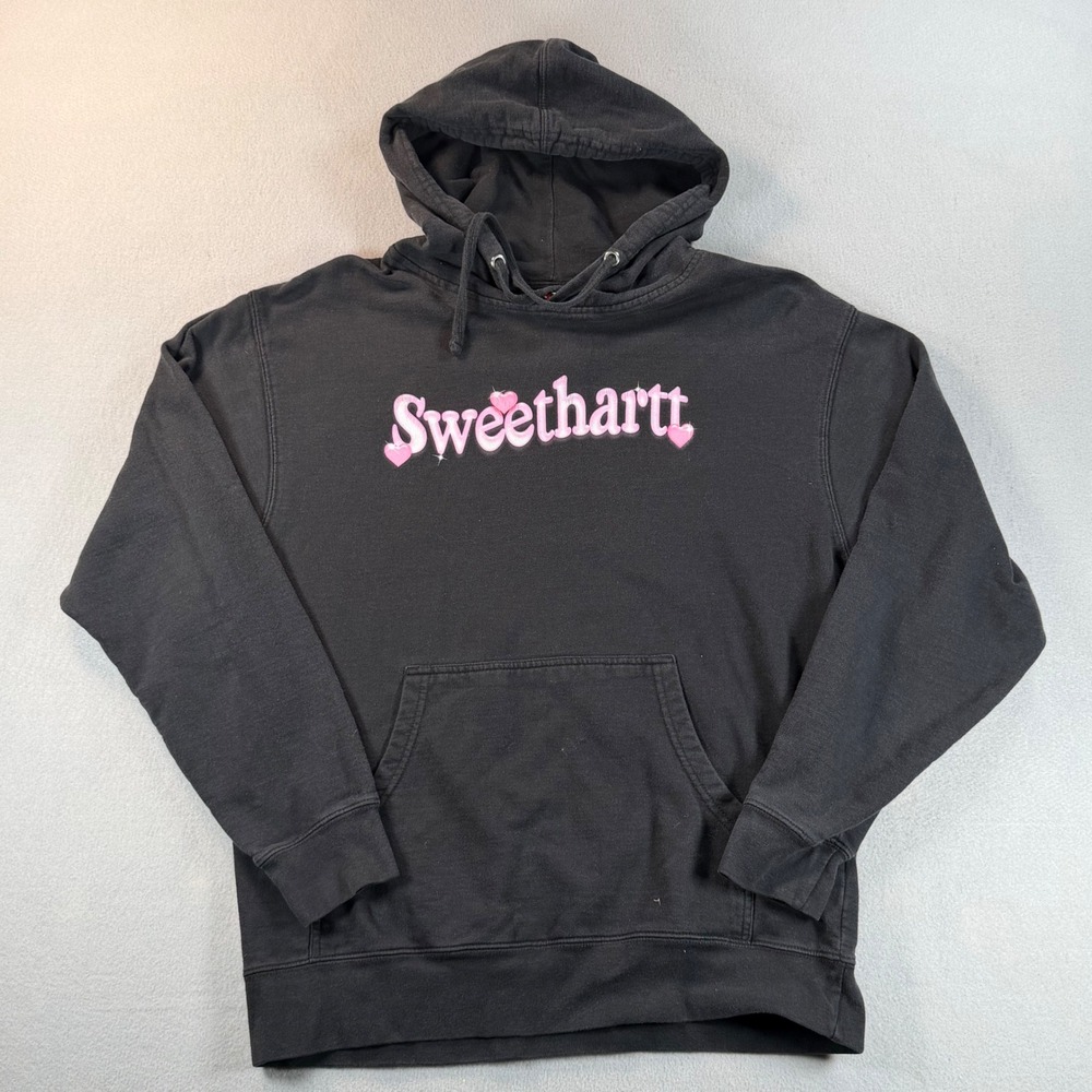 Sweethartt Toronto Graphic Hoodie Black Pink Heart Vintage Medium